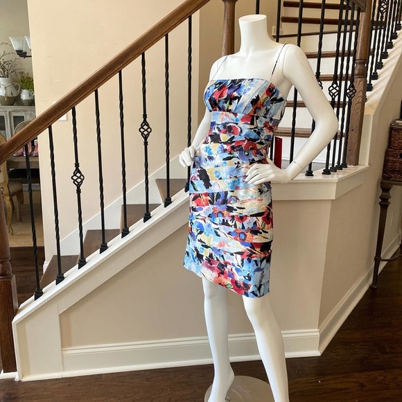 NWT JS COLLECITON Watercolor Print Midi Dress, L 0564 - Picture 2 of 10
